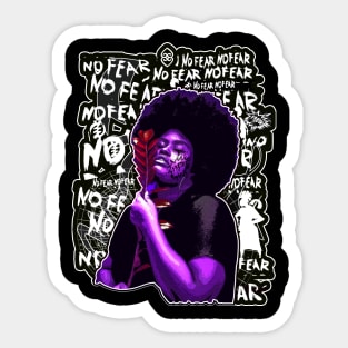 No Fear Strong Black Afro Woman Sticker